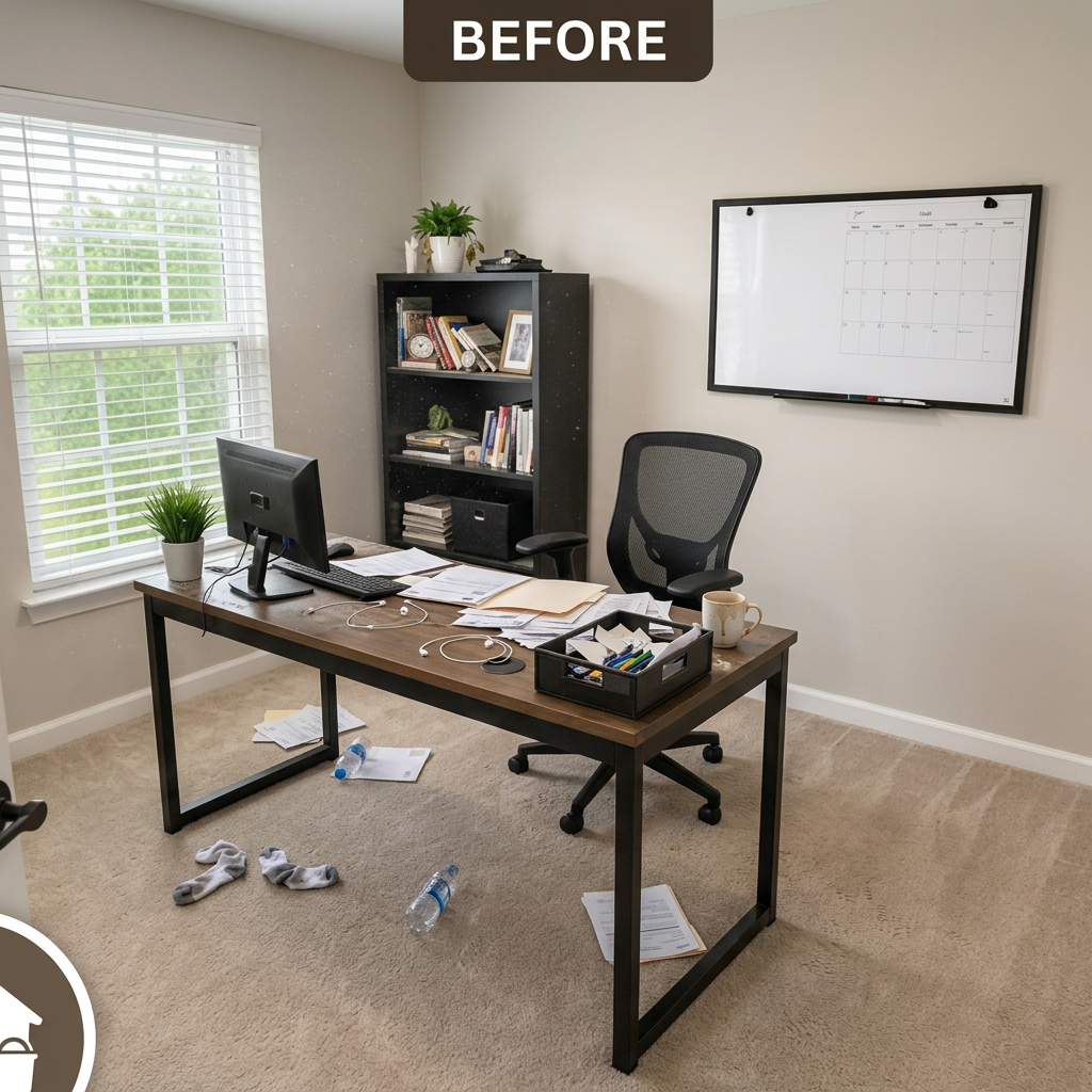 Office before cleaning
